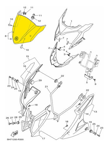 Yamaha Parabrisa Y Soporte Parabrisa Original YBR 125 Z 0