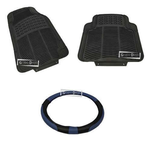 Fiat Uno Premium Rubber Floor Mats & Deluxe Steering Wheel Cover Combo 10