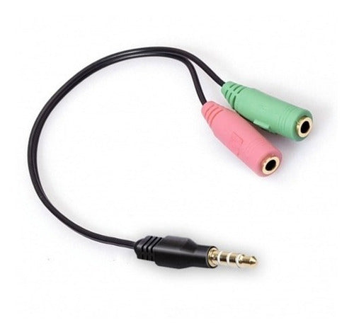 Adaptador Cable Audio Jack 3.5mm Microfono Auricular PC PS4 1