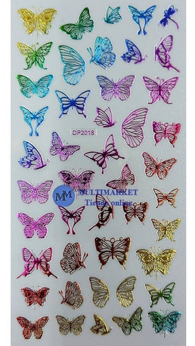 Self-Adhesive Nail Stickers - Butterflies - Nail Art 107