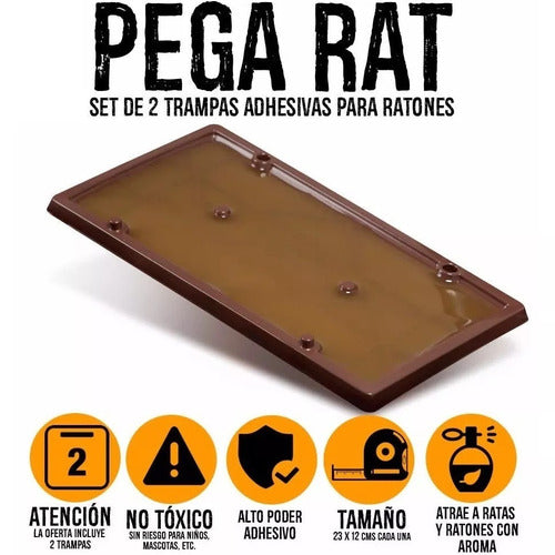 2 Large Adhesive Rat Traps PegarRat Mouse Full Pack 1
