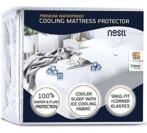 Nestl Cooling Mattress Protector, Queen Protector De Colchón 0