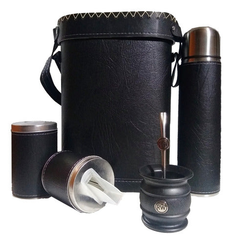 Regalaria Wendy Set Matero Negro Con Porta Termo Completo Mate Sistema Sabio 0