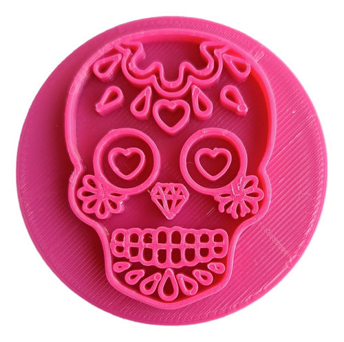 Dolcre Stamp Calavera Mexicana Halloween Repostería Porcelana 0