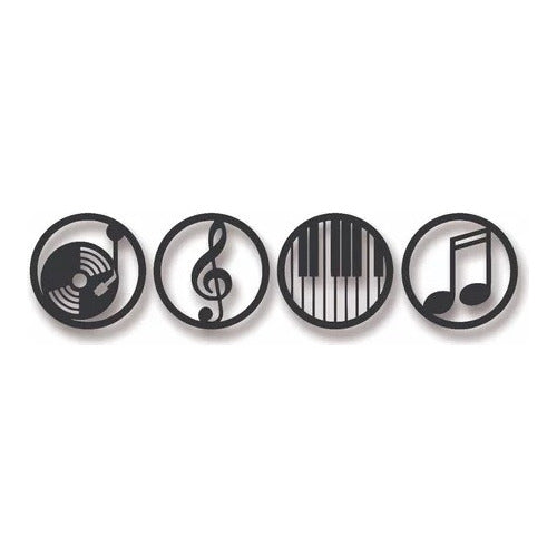 Music Quadriptych Wall Art Home Decoration Cutout MDF 0