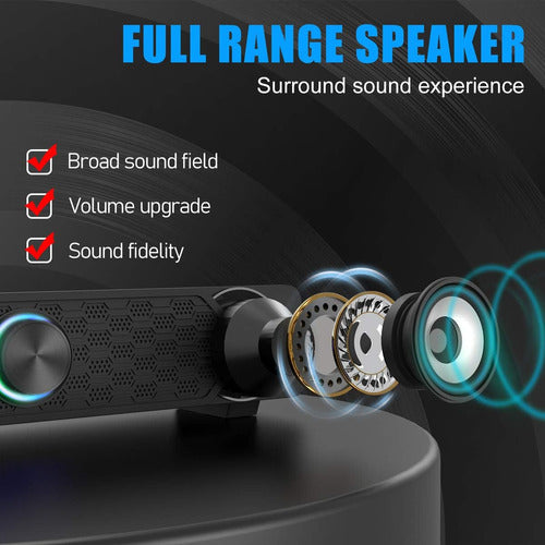 Smalody LED Mini Speaker for Computer - Sound Bar with Light Effects 1