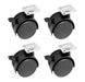Set of 4 Dual Base Office Chair Wheels with Brakes 40mm 0