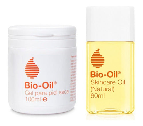 Bio Oil Dry Skin Kit - Repairing Gel for Dry Skin + Natural Oil for Scars - Bio Oil Kit Dry Skin Gel Piel Seca + Aceite Natural Estrías