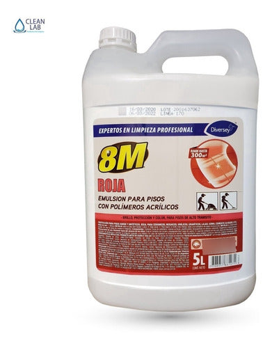 Clean Lab SRL Cera 8m Autobrillo Rojo X 5 Lts 1