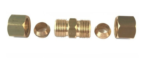 Intor Universal Complete Union 4mm, Brass, with Sleeves and Nuts 0