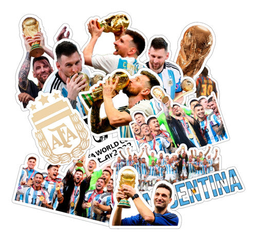 World Cup Messi Argentina Stickers Set - Deco Thermo Cell Mate 7