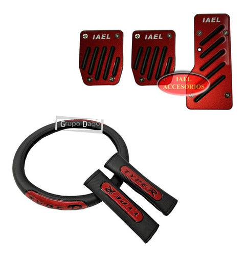 Iael Vw Fox Sport Pedal Set + Steering Wheel Cover + Seat Belt Covers 0