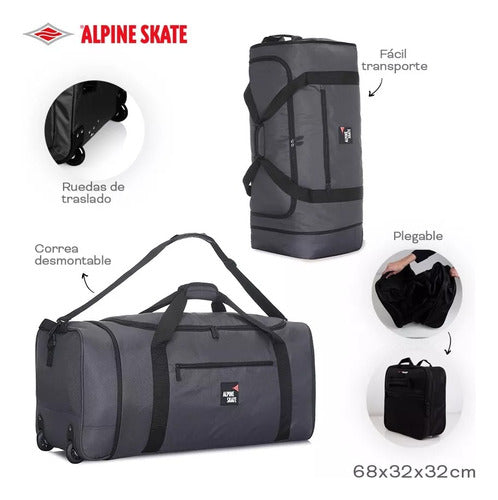 XXL Folding Travel Bag with Wheels by Alpine Skate - Large Foldable 3