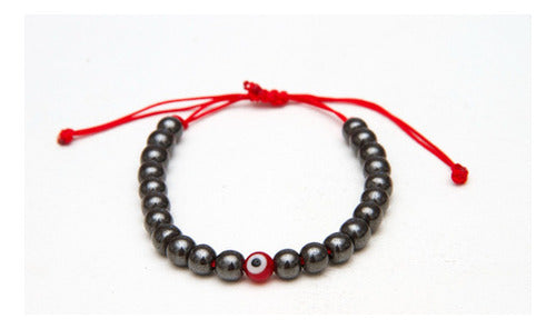 Pulsera De Piedra Energética Hematite Con Ojito 0