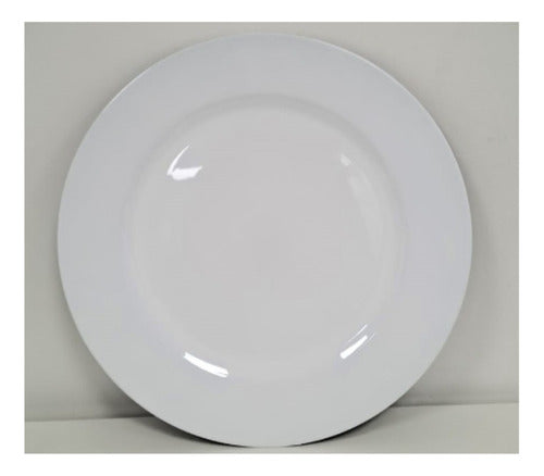 White PVC Decor Design 33 cm Dinner Plate 0