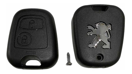 Keyfad Peugeot Key Case 2 Buttons 207 206 with Logo + Battery 1