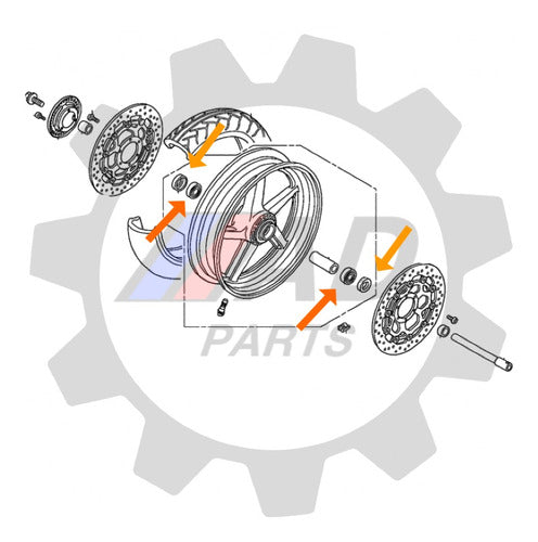 Rolamento Roda Dianteira Kawasaki Er-6n Kit 1