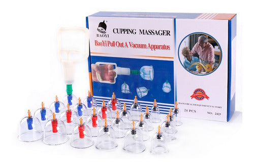 Set of 24 Chinese Cupping Therapy Cups Plastic Kit for Massages 4