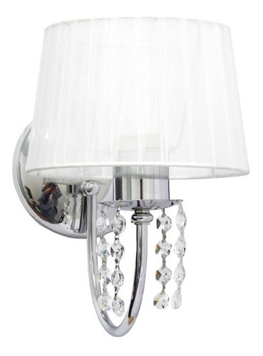 Gioluce Vintage Fabric Shade Chrome Wall Lamp 4