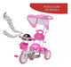 Triciclo Infantil Passeio Empurrador 2 Em 1 Importway Rosa 4