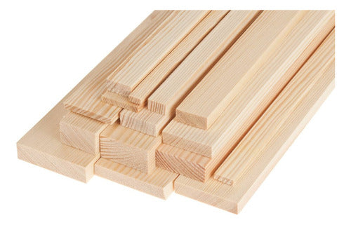 Liston Madera Pino Clear Cepillado 1 Cm X 1 Cm De 3 Mts 1