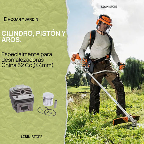 VENROL Cilindro, Pistón Y Aros Desmalezadora China 52 Cc (44mm) 1