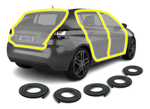 Combo Weatherstrips for Peugeot 308 Doors and Trunk + Surprise Gift