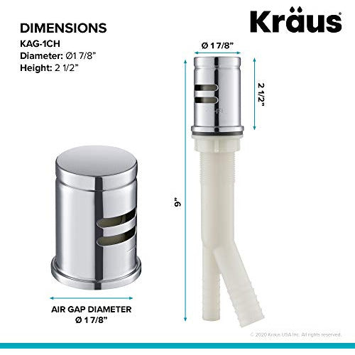 Kraus Dishwasher Air Gap - D 2