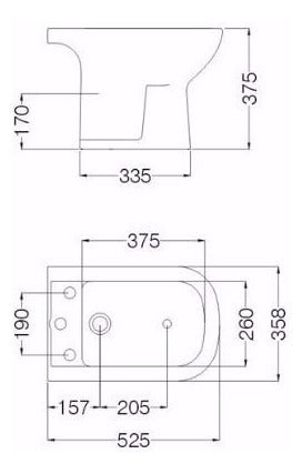 Bidet with 1 Hole Ferrum Bari White BKM1 3