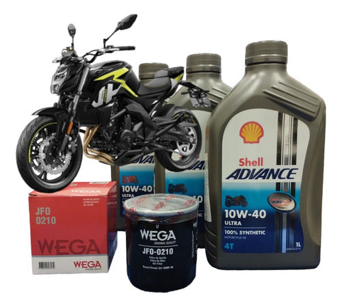 Kit Service Cf Moto 650 Nk+shell Sintético+filtro Wega 0