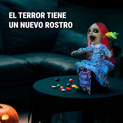 Enfiestados Muñeca Diabolica Con Movimiento Decoracion Fiesta Halloween 1