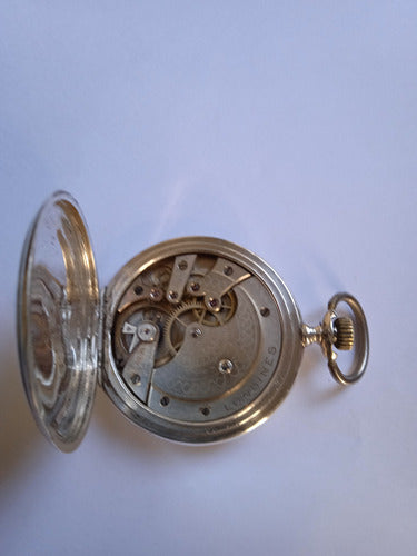 Antiguo Reloj Bolsillo Longines Plata 800 4