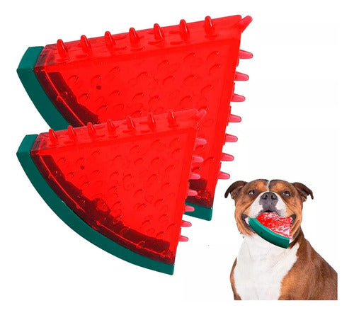 Set X2 Mordillo Pinchos Mascotas Sandia Frutal Perro Chifle 0