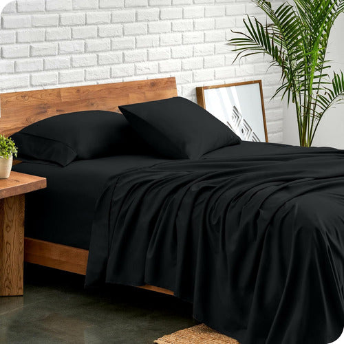 Bare Home Queen Size Ultra-Soft Microfiber Sheet Set - 4 Pieces - Black 0