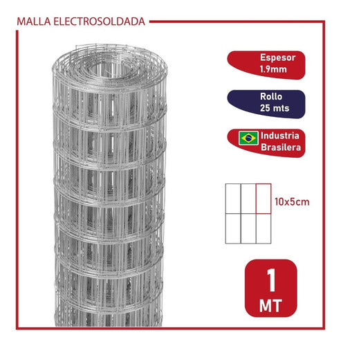 Malla Electrosoldada Importada 1,00 X 25 Mts - La Kazona 0