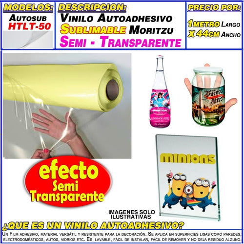 Moritzu Self-Adhesive Semi-Transparent Sublimable Vinyl HTLT50 1