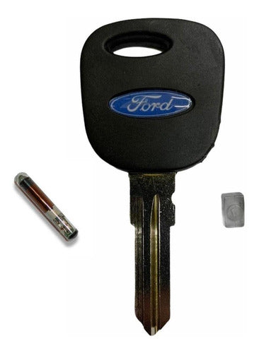 Ford Toothed Key + Immobilizer Chip TP06 4D60 DST40 0