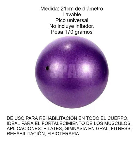 Pelota Pilates 21cm Fitness Gym Yoga Rehabilitación 4