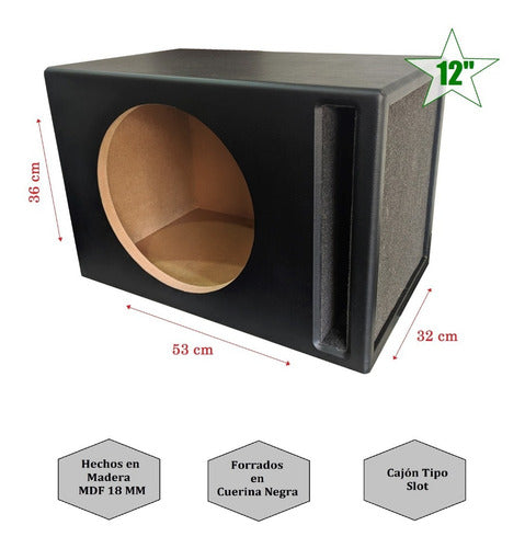 MDF Cajon Acustico Subwoofer 12 0