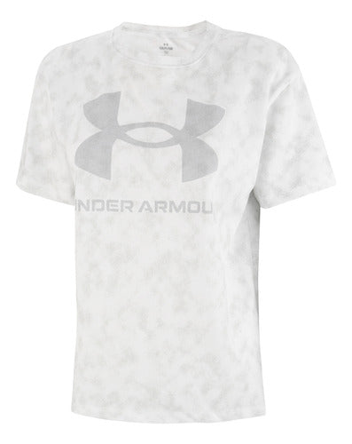 Under Armour Women's Logo Heavyweight Training T-Shirt in White 3