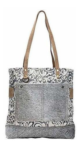 Myra Bag Women's Tote Bags El Gitano Recycled Canvas and Genuine Leather 0