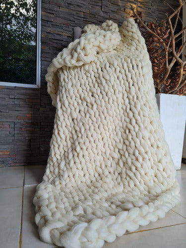 NORDICASLC XXL Nordic Blanket 1.80 x 1.20 Bed End Handmade Natural 0