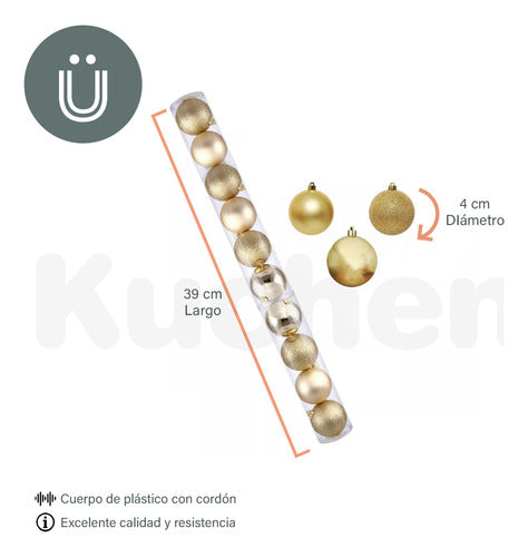 K&K Set X10 Bola De Navidad Esfera Navideña Adorno Árbol 1