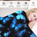 TOHTWAG Beautiful Butterfly Blanket with Blue Butterflies Soft Fleece Printed Blanket 3