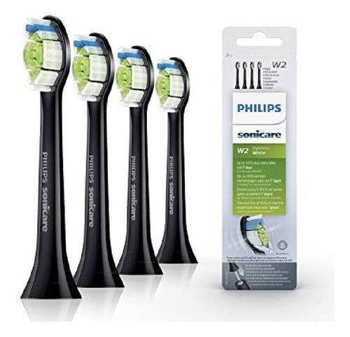 Philips Sonicare Optimal White W2 4-Pack Black Replacement Brush Heads 0