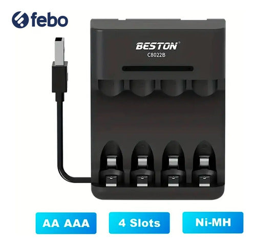 Cargador De Pilas Aa / Aaa Recargables Febo 2