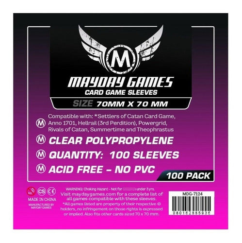 MayDay Games Square Card Protectors X100 Transparent Sleeves 3