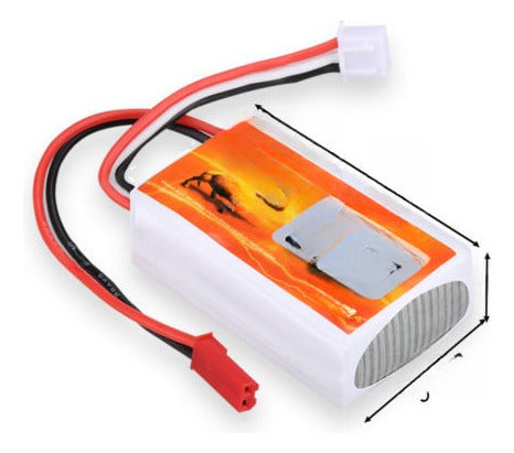 Floureon 2S 7.4V 800mAh 25C Li-Po RC Replacement Battery Pack 1