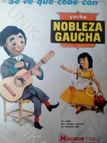 Antigua Publicidad Clipping Yerba Nobleza Gaucha 1957 0