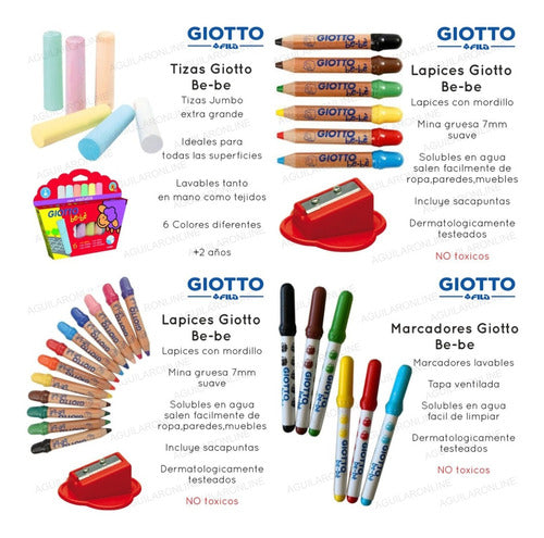12 Giotto Baby Italy Washable Non-Toxic Markers 2 Years 3